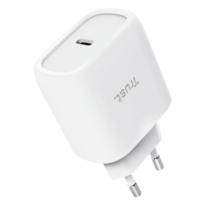 Trust 25721 MAXO Caricabatterie USB-C GaN 45W per Apple con Cavo USB-C 2m colore Bianco