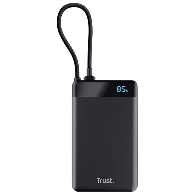 Trust FIERA 10.000 POWERBANK FIXED CABLE Powerbank 10000 mAh con Cavo Integrato colore Nero