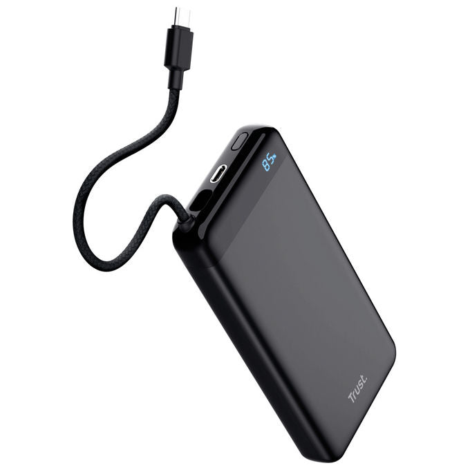 Trust FIERA 20.000 POWERBANK FIXED CABLE Powerbank con cavo fisso Capacita' 20000 mAh colore Nero