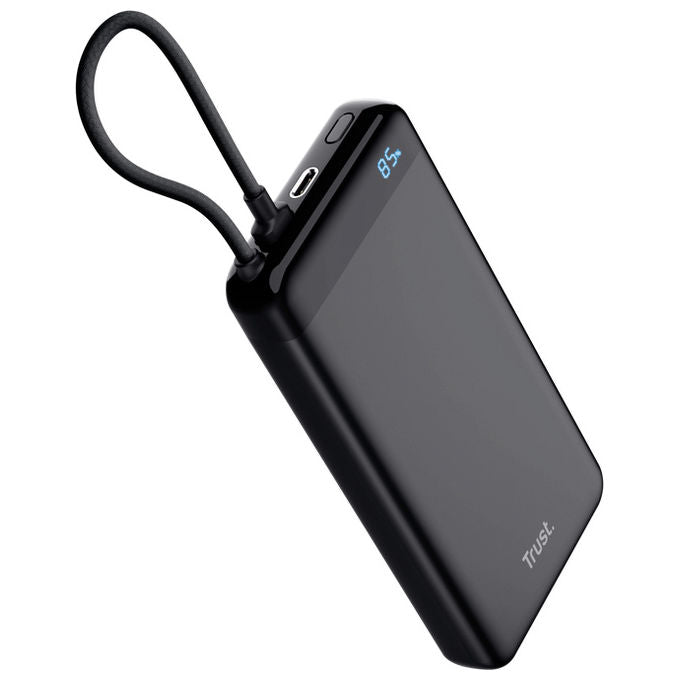 Trust FIERA 20.000 POWERBANK FIXED CABLE Powerbank con cavo fisso Capacita' 20000 mAh colore Nero