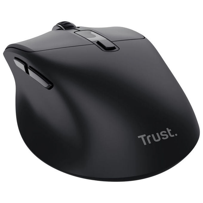 Trust 25991 Zevo Mouse Wireless Ricaricabile Multi-Dispositivo Bluetooth 2.4GHz 4000 DPI Clic Silenzioso colore Nero