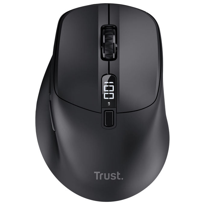 Trust 25991 Zevo Mouse Wireless Ricaricabile Multi-Dispositivo Bluetooth 2.4GHz 4000 DPI Clic Silenzioso colore Nero