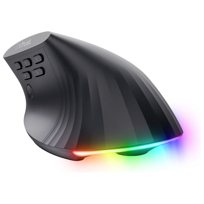 Trust 26024 GXT 145 Rexxa Mouse Gaming Ergonomico Verticale USB 12800 DPI RGB 10 Pulsanti Programmabili colore Nero