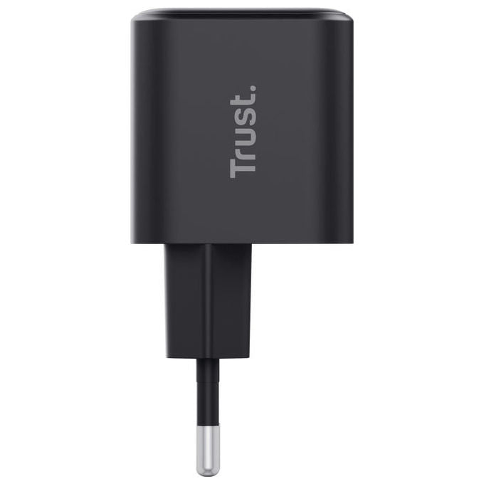 Trust 26046 Maxo Caricabatterie USB-C GaN 65W Power Delivery 3.0 con Cavo USB-C 2 m colore Nero