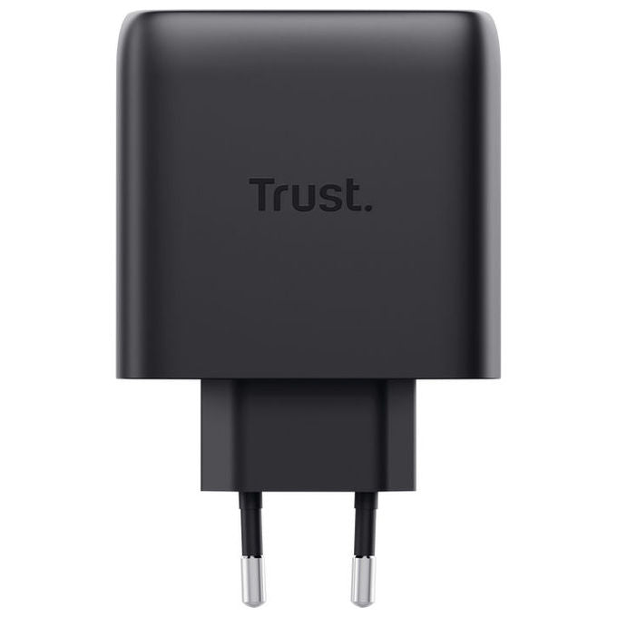 Trust caricatore GaN 65W, 4 porte USB, 3 USB-C e 1 USB-A, ricarica rapida, Power Delivery, Quick Charge 4+, nero