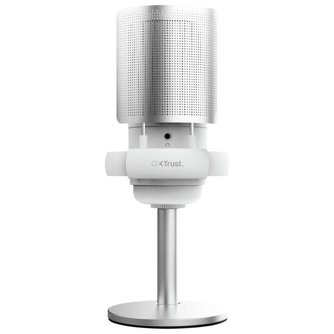 Trust 26082 GXT238W Auron Microfono USB Streaming Cardioide RGB Tap-to-Mute Supporto Regolabile colore Bianco