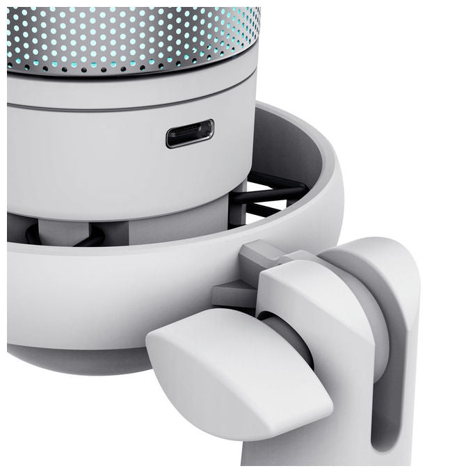 Trust 26082 GXT238W Auron Microfono USB Streaming Cardioide RGB Tap-to-Mute Supporto Regolabile colore Bianco