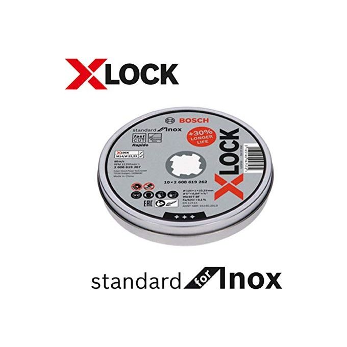Bosch X-Lock Mola Da Taglio Dritta Standard Set 10X125X1Mm Inox
