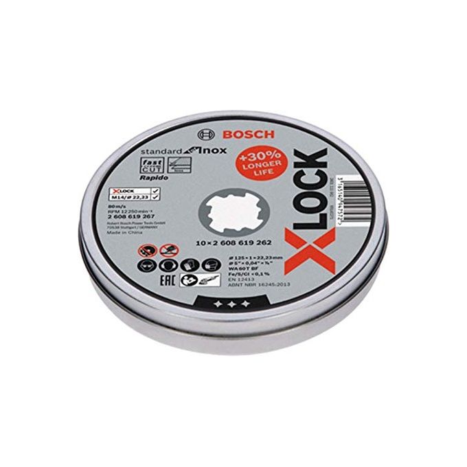 Bosch X-Lock Mola Da Taglio Dritta Standard Set 10X125X1Mm Inox