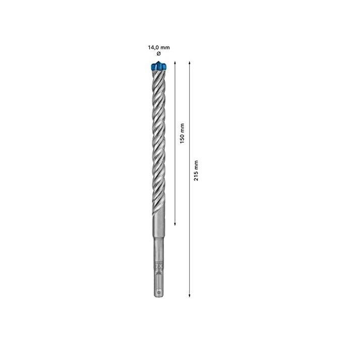 Bosch Professional 1x Punte per Martelli Expert SDS Plus-7X per Calcestruzzo Armato 14.00x215mm