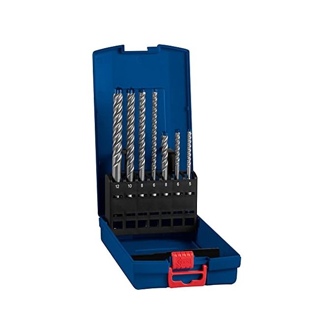 Bosch 2 608 900 195 Expert Set di Punte per Trapano 7 pz SDS-plus in Carburo per Cemento Pietra Calcestruzzo colore Nero