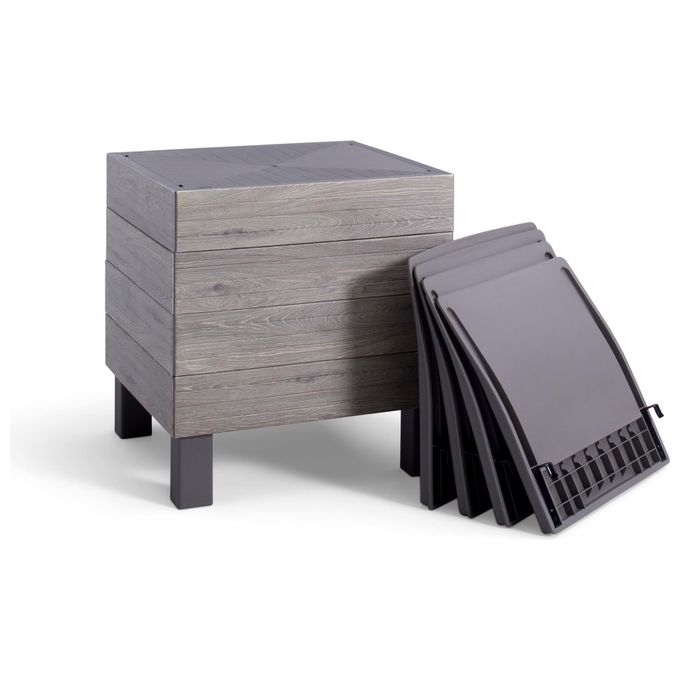 Keter 261176 Signature Elements Poltrona da Giardino Modulare con Cuscini Inclusi colore Cappuccino-Ashwood