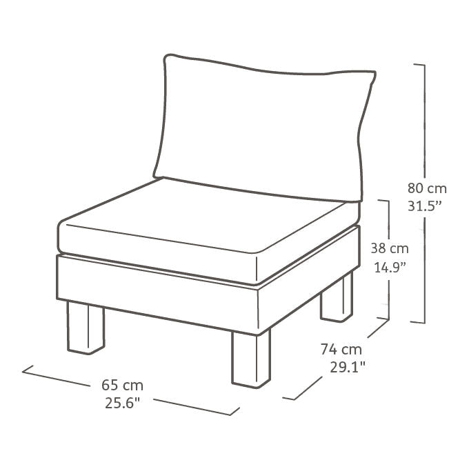Keter 261176 Signature Elements Poltrona da Giardino Modulare con Cuscini Inclusi colore Cappuccino-Ashwood
