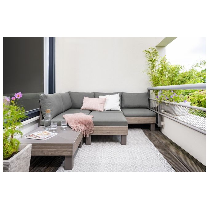 Keter 261176 Signature Elements Poltrona da Giardino Modulare con Cuscini Inclusi colore Cappuccino-Ashwood