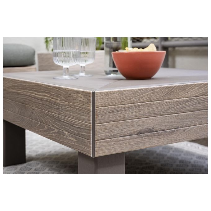 Keter 8711245160498 Elements Signature Tavolo da Esterno Modulare Resistente agli Agenti Atmosferici e ai Raggi UV con Tecnologia DecoCoat colore Ashwood-Cappuccino