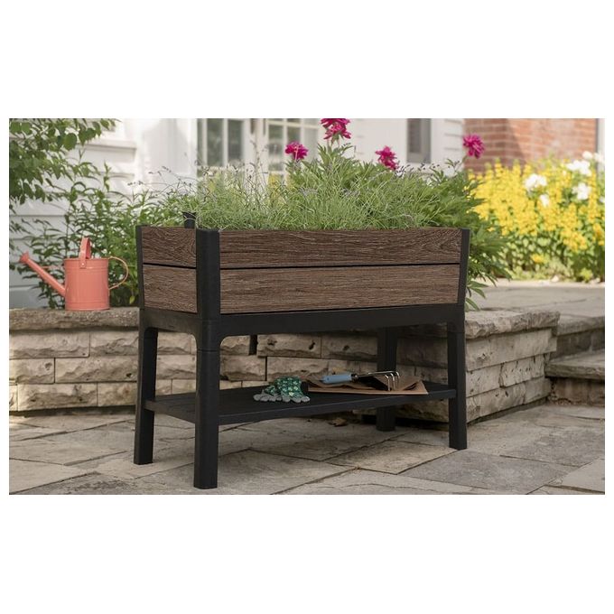 Keter Deco Elevated Garden Bed Effetto Legno