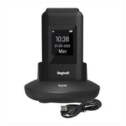 Beghelli 9141 SLV41 Telefono per Anziani 4G VoLTE Doppio Display 2.8'' Tasto SOS Tasti Grandi colore Nero