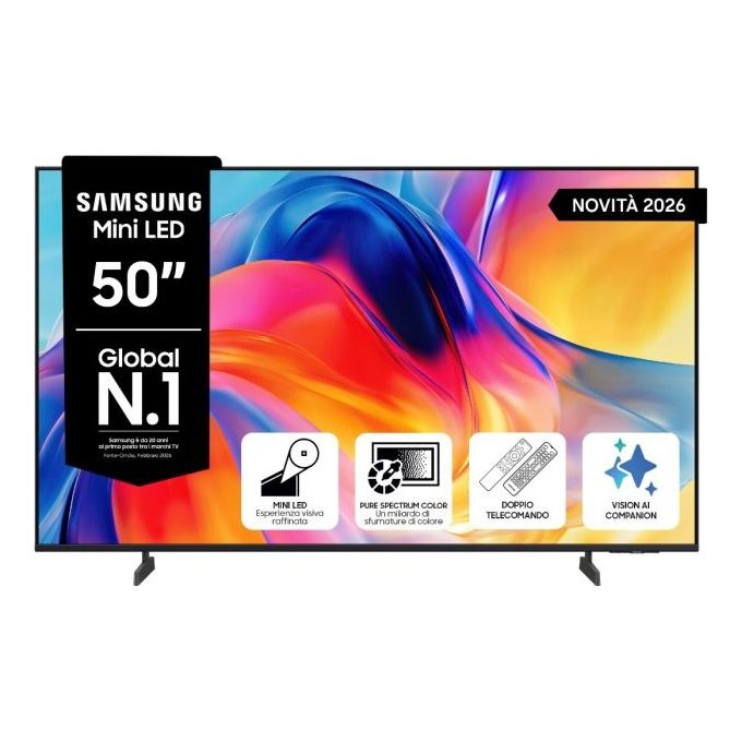Samsung UE50M70HAUXZT Smart TV 50'' Mini LED 4K Ultra HD DVB-T2 Wi-Fi Vision AI colore Nero