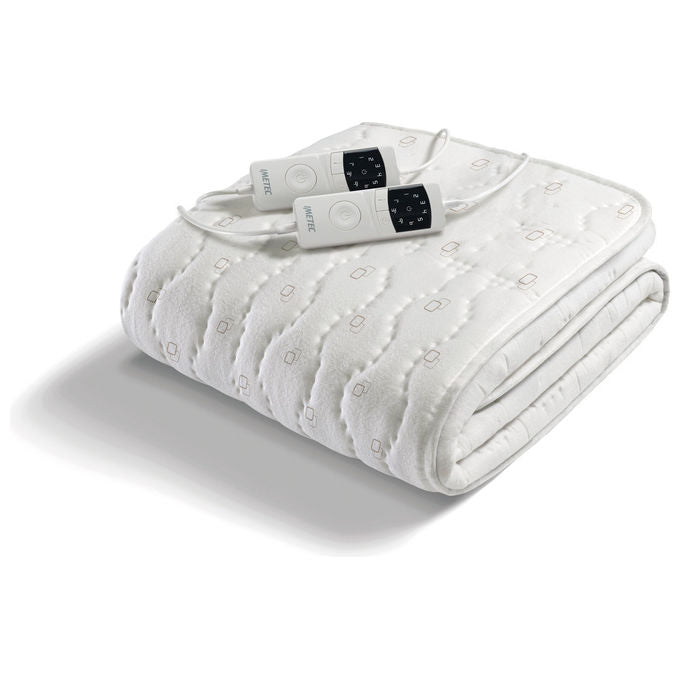Imetec 26202 Scaldasonno Adapto Plus 100% Cotone Matrimoniale 160x150 cm 150 W 6 Temperature Autospegnimento 1 3 9 Ore ElectroBlock Bianco