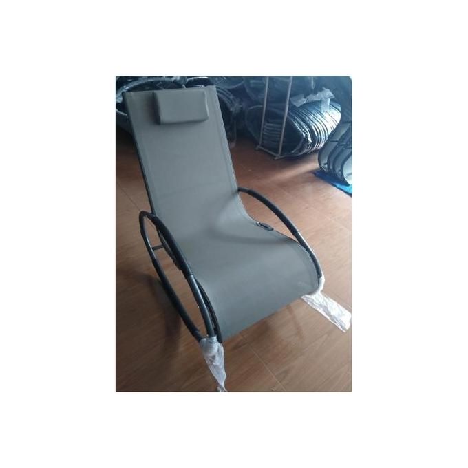 Amicasa HJ-004 Sedia a Dondolo Acciaio con Cuscino Poggiatesta colore Grigio
