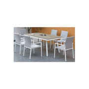 Amicasa B2159900 Set Tavolo e Sedie da Esterno Colore Bianco