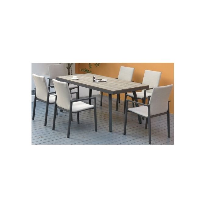 Amicasa 2638065000314 Alex Set tavolo e sedie da esterno Tavolo e sedie fissi colore Antracite
