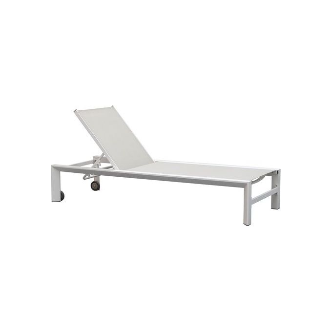 Amicasa BHR 1073KD Lettino prendisole Tropea con cuscino uso esterno colore Bianco e Grigio