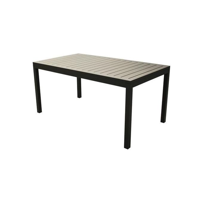 Amicasa 0802561-B Alcamo Tavolo da esterno in alluminio rettangolare 160x90 cm per 6 posti senza foro ombrellone da assemblare colore Antracite