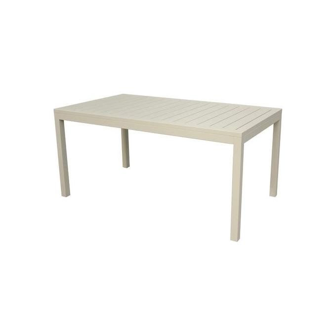 Amicasa 0802562-B Alcamo Tavolo da esterno in alluminio 160x90 cm 6 posti senza foro ombrellone stile contemporaneo da assemblare colore Bianco