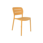 AMICASA PP832 Sedia da Esterno in Polipropilene Resistente agli Agenti Atmosferici 52.5x44 cm colore Giallo