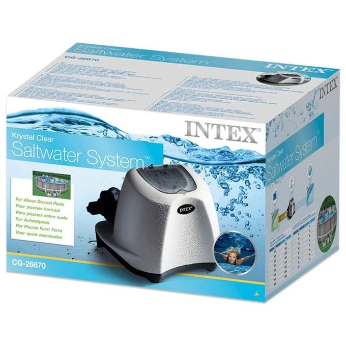Intex 26670 Generatore Salino di Cloro Krystal Clear per Pompa Filtro 2650-12112 L-h Produzione Cloro 12 g-h per Piscine