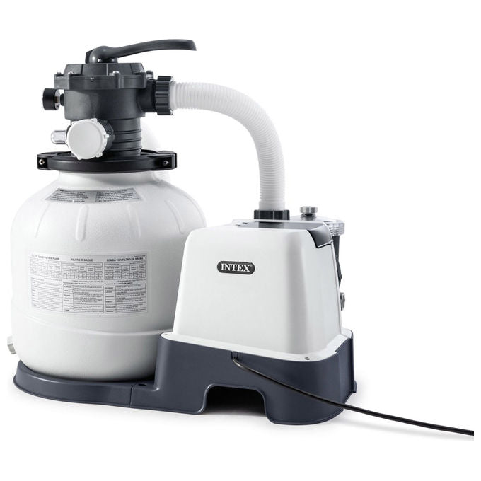 Intex 26680 Krystal Clear Pompa Filtro a Sabbia con Clorinatore ECO 8 m³-h 520 W per Piscine fino a 56800 L