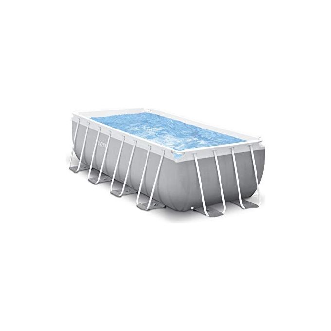 Intex 26790NP Prisma Frame Piscina Fuori Terra Rettangolare 400x200x122 cm 8418 L Pompa Filtro 2006 L-h Scaletta colore Grigio