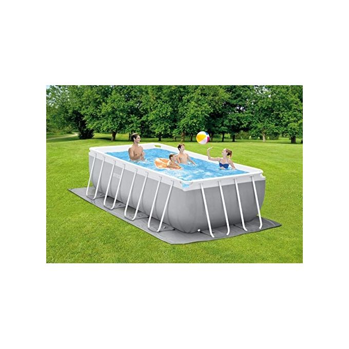 Intex 26790NP Prisma Frame Piscina Fuori Terra Rettangolare 400x200x122 cm 8418 L Pompa Filtro 2006 L-h Scaletta colore Grigio
