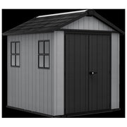 Keter 273218 Newton Plus 757-775 Casetta da Giardino in Resina EVOTECH+ 4 m² Doppia Porta 2 Finestre Lucernario Pavimento Incluso colore Grigio
