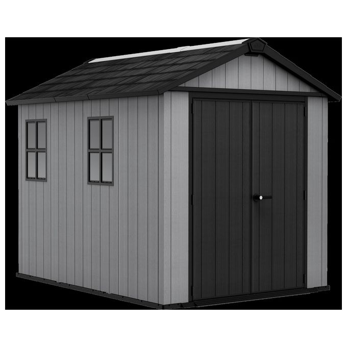 Keter 273219 Newton Plus Casetta da Giardino in Resina 5,2 m² 230x287x246 cm resistenza neve 150 Kg-m² colore Grigio