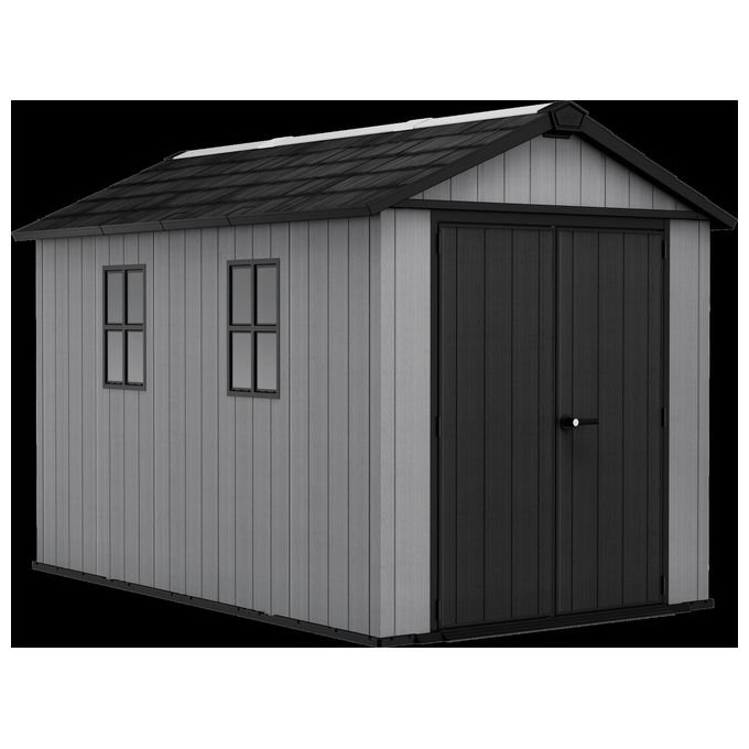 Keter 273220 Newton Plus Casetta da Giardino in Resina EVOTECH+ 350x230x246 cm Doppia Porta Pavimento 6,5 m² colore Grigio