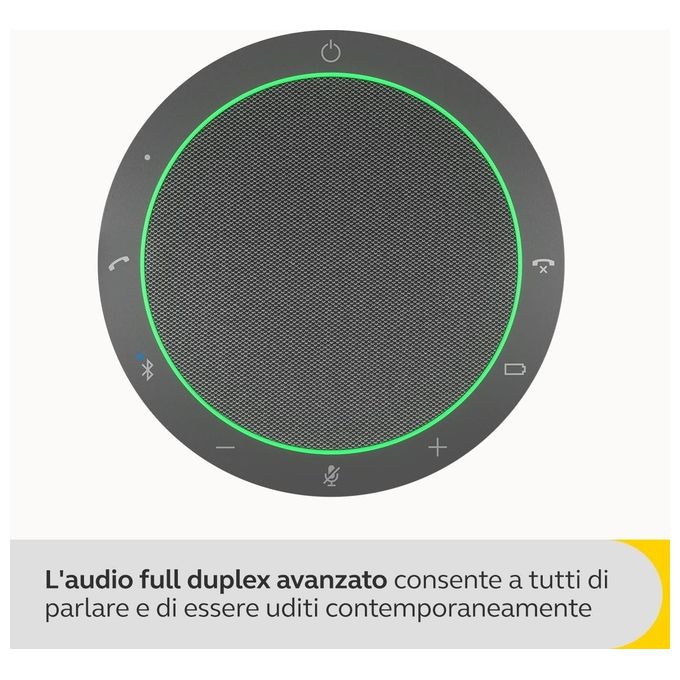 Jabra 2755-209 Speak2 55 UC Vivavoce Bluetooth USB-C 4 Microfoni Beamforming Cancellazione Rumore 12h Autonomia IP64 colore Grigio