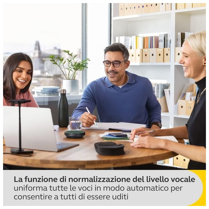 Jabra 2755-209 Speak2 55 UC Vivavoce Bluetooth USB-C 4 Microfoni Beamforming Cancellazione Rumore 12h Autonomia IP64 colore Grigio