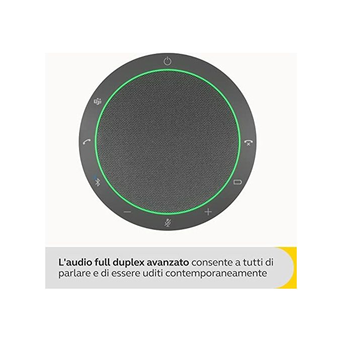 Jabra 2755-109 Speak2 55 MS Speakerphone Vivavoce Bluetooth USB-C USB-A 4 Microfoni 12h Autonomia IP64 colore Grigio