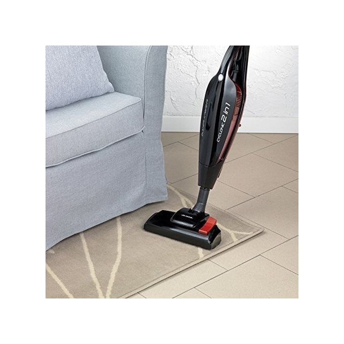 Ariete Evo 2 in 1 Scopa Elettrica senza Sacco Aspirabriciole Integrato Filtro Hepa 600W 0,8Lt Nero-Rosso