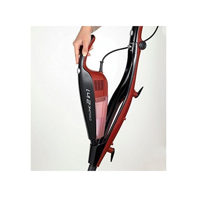 Ariete Evo 2 in 1 Scopa Elettrica senza Sacco Aspirabriciole Integrato Filtro Hepa 600W 0,8Lt Nero-Rosso
