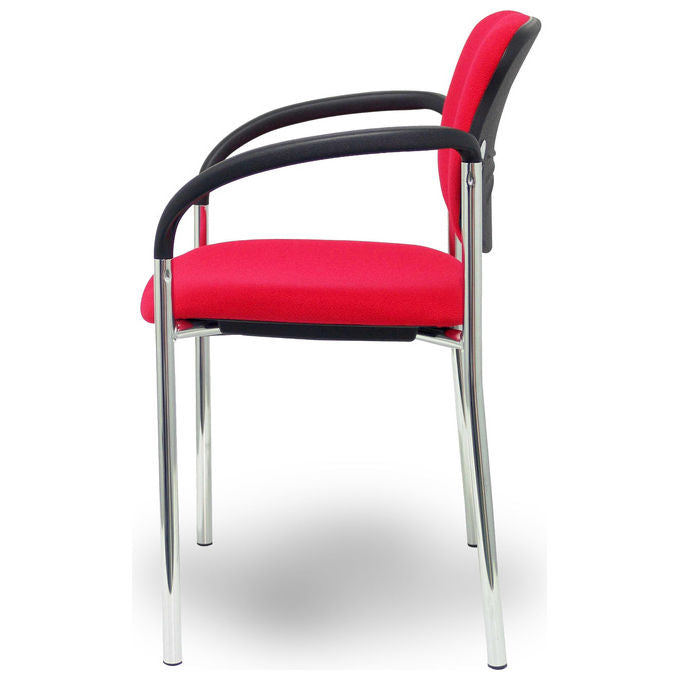 Piqueras y Crespo 27CRBALI350CB Villalgordo Sedia Fissa da Ufficio Braccioli Fissi Struttura Cromata Tessuto Bali colore Rosso