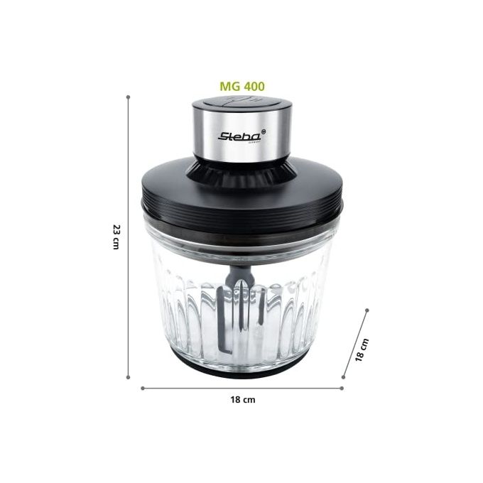 Steba 28.34.00 MG 400 Tritatutto Multifunzione 2 L 400W 4 Lame Acciaio Inox 2 Velocita' colore Nero
