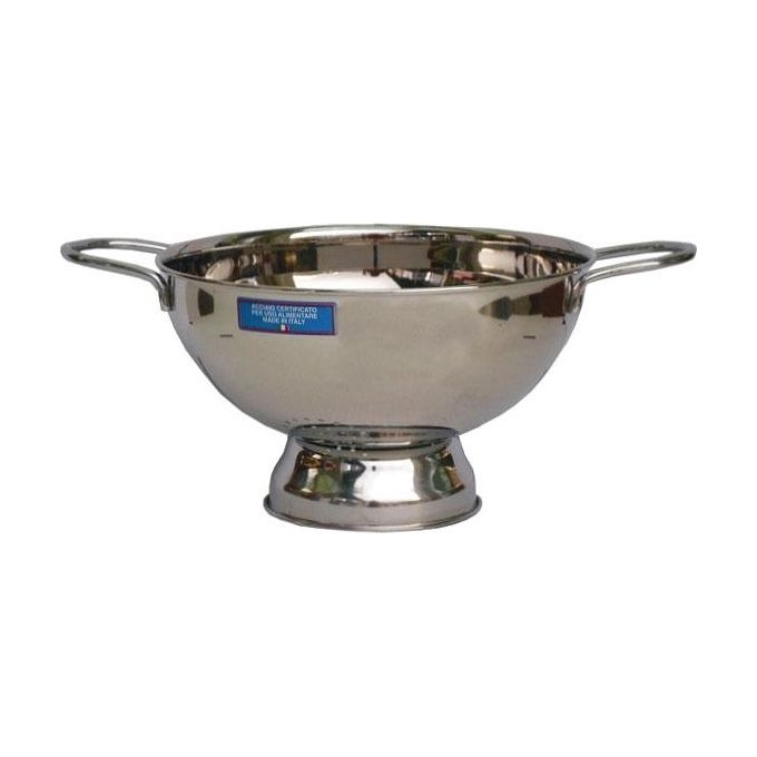 Montini Guerino 8000701002800 Scolapasta in Acciaio Inox 24 cm con 2 Manici Atermici colore Acciaio
