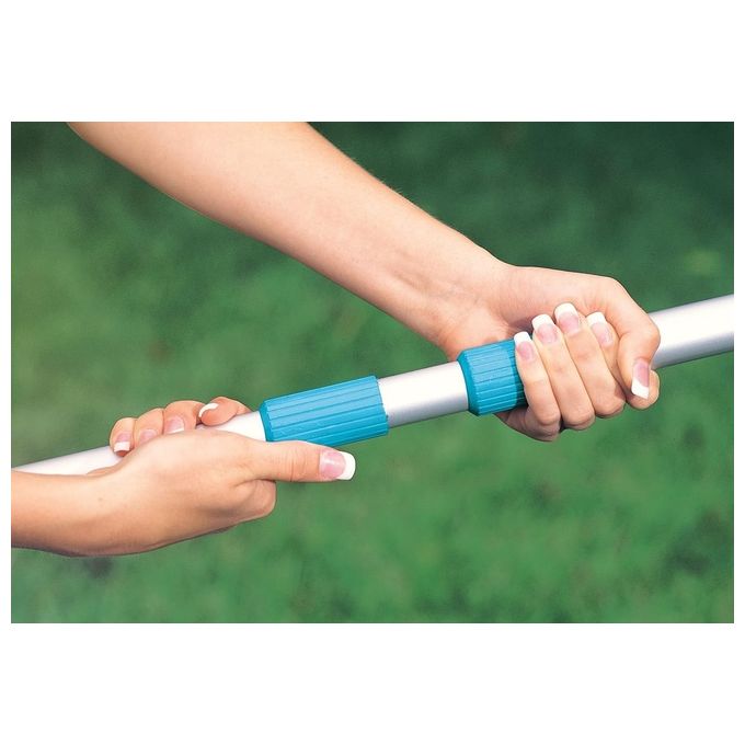 Intex 28002 Kit Pulizia Piscina Fuoriterra asta telescopica 239 cm diametro fino a 488 cm colore Azzurro