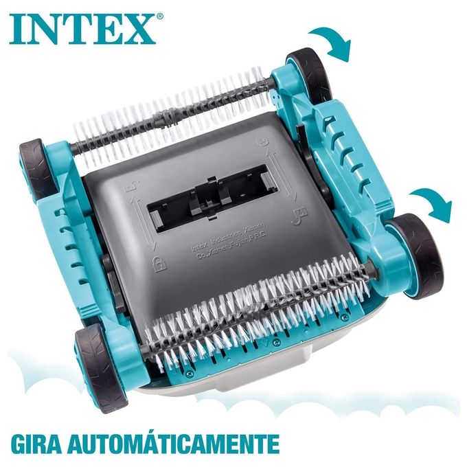 Intex 28005 ZX300 Deluxe Pulitore Automatico Piscina Fondo e Pareti Doppie Spazzole Rotanti Tubo 6.5 m Filtro 0.15 mm Capacita' 1.8 L colore Nero
