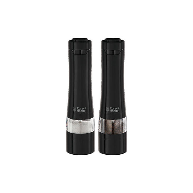 Russell Hobbs 28010-56 Set Macinasale Macinapepe Elettrico Ceramica Regolabile Base Illuminata a Batterie colore Nero