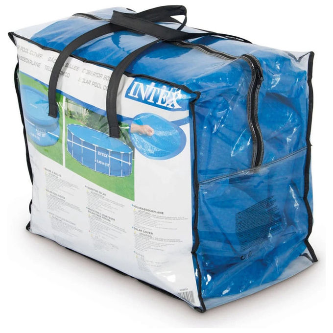 Intex 28015E Copertura Solare per Piscina Rotonda diametro 538 cm 160 micron compatibile 549 cm colore Blu