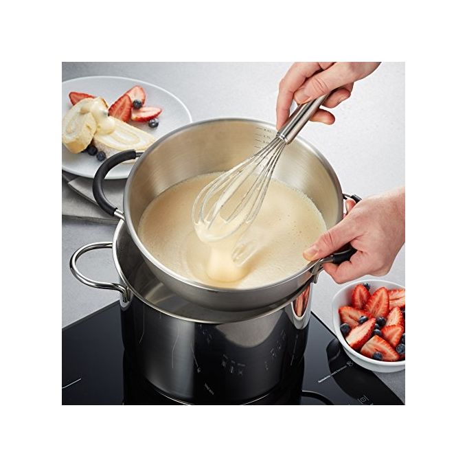 Gefu GE28140 Mesco Ciotola da Miscelazione 4 L Acciaio Inox con Manici in Silicone e Base Antiscivolo colore Argento